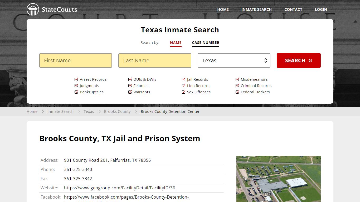 Brooks County, TX Jail and Prison System - State Courts